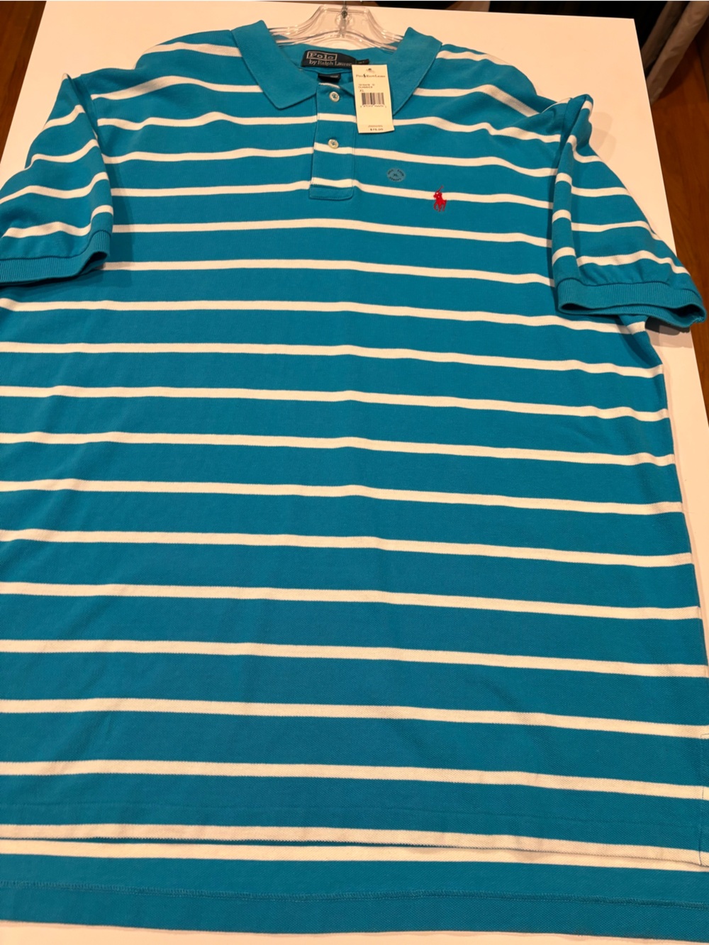 Polo Ralph Lauren Blue Label NEW Polo Shirt Blue White Stripe Mens XL Preppy